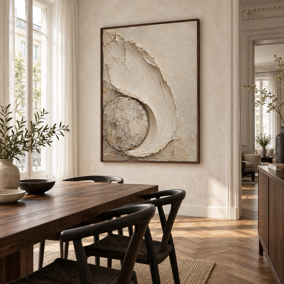 Chalk-Orbit displayed in a refined daylight dining room.