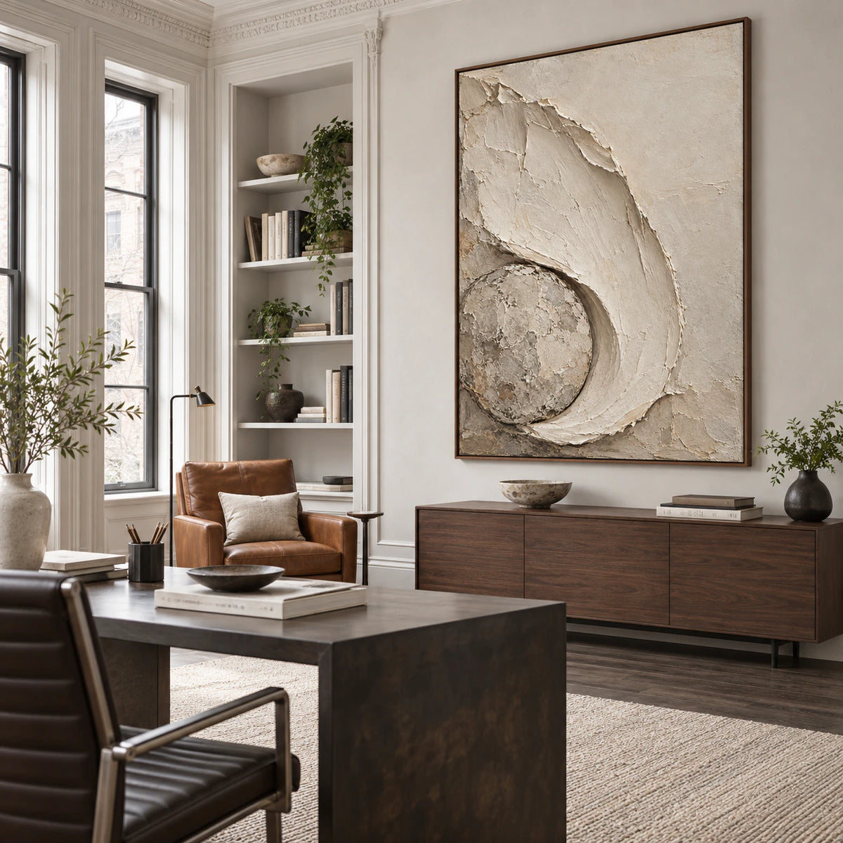 Chalk-Orbit featured in an airy home office reading space.
