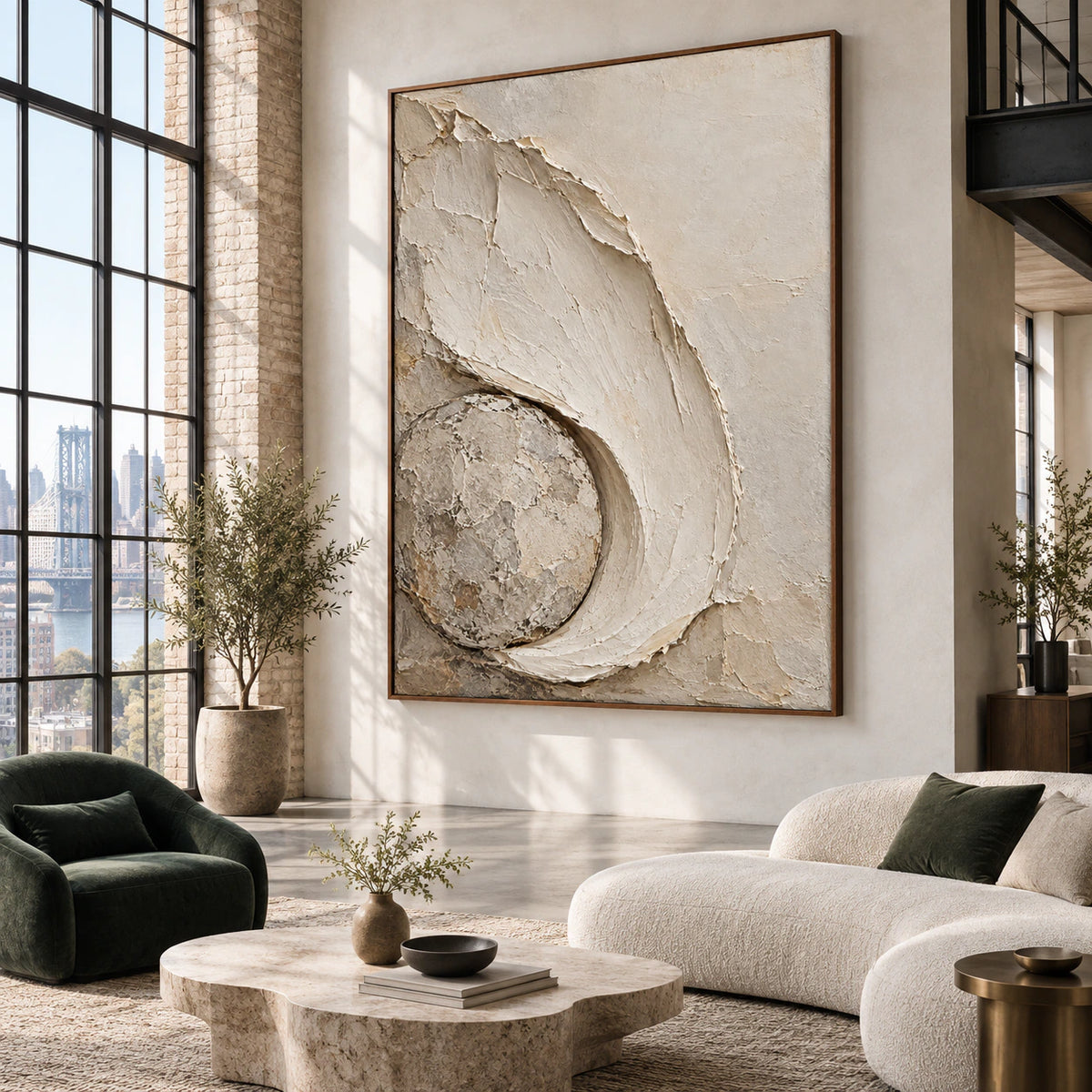Chalk-Orbit displayed prominently in an expansive daylight loft interior.