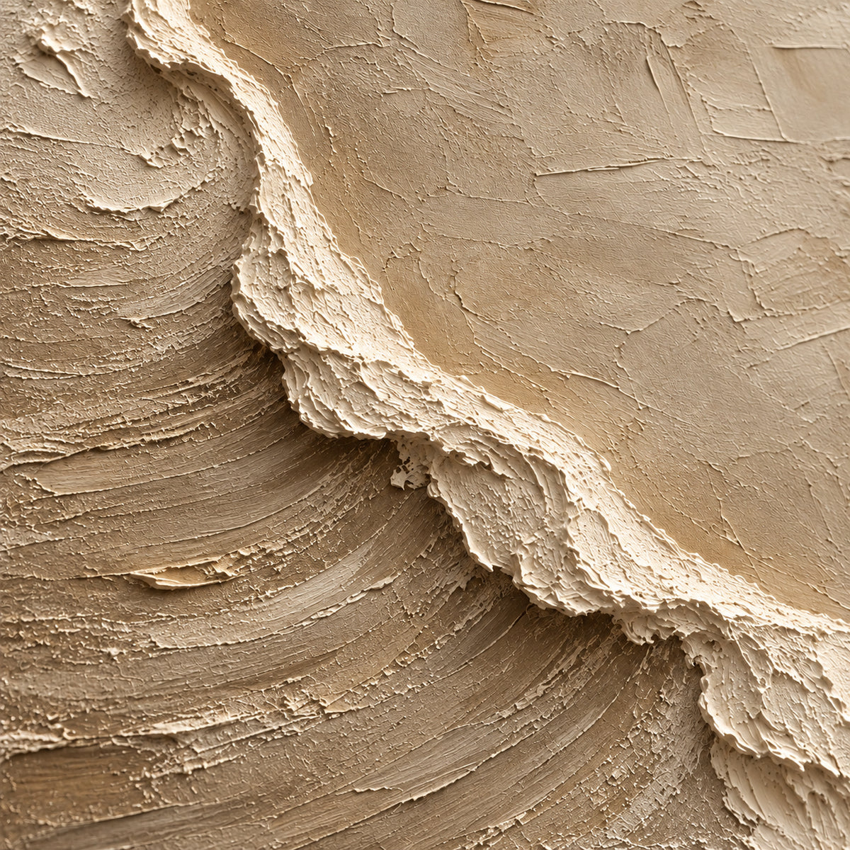 Chalk-Ridge oil painting brushwork and impasto detail photographed from an oblique side angle