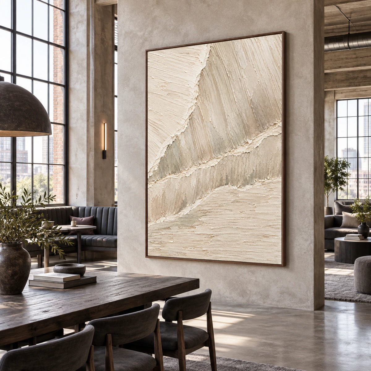 Chalk-Ridges featured prominently in an expansive daylight-filled loft interior.