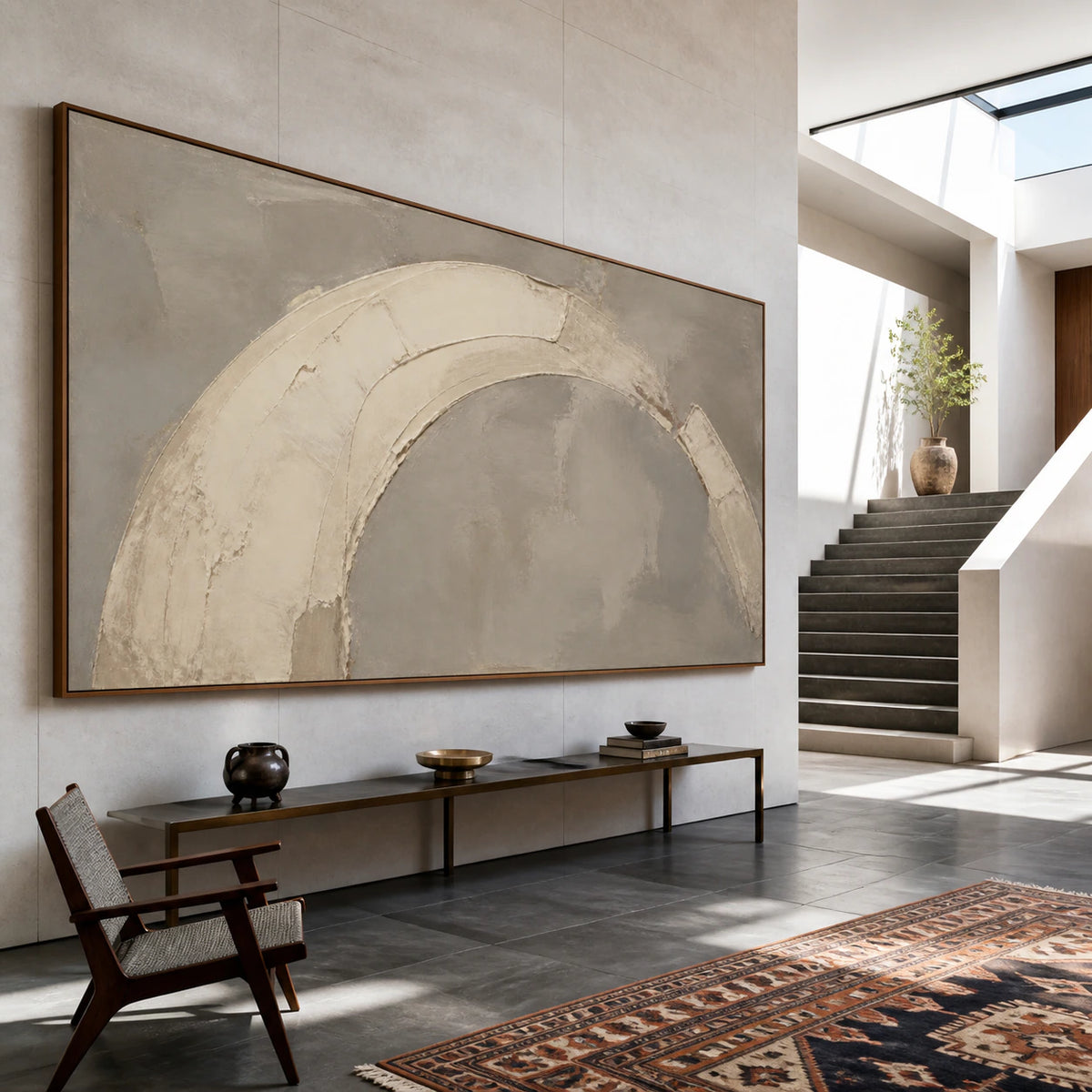 Gallery-scale foyer with Chalk-Span displayed as the central artwork.