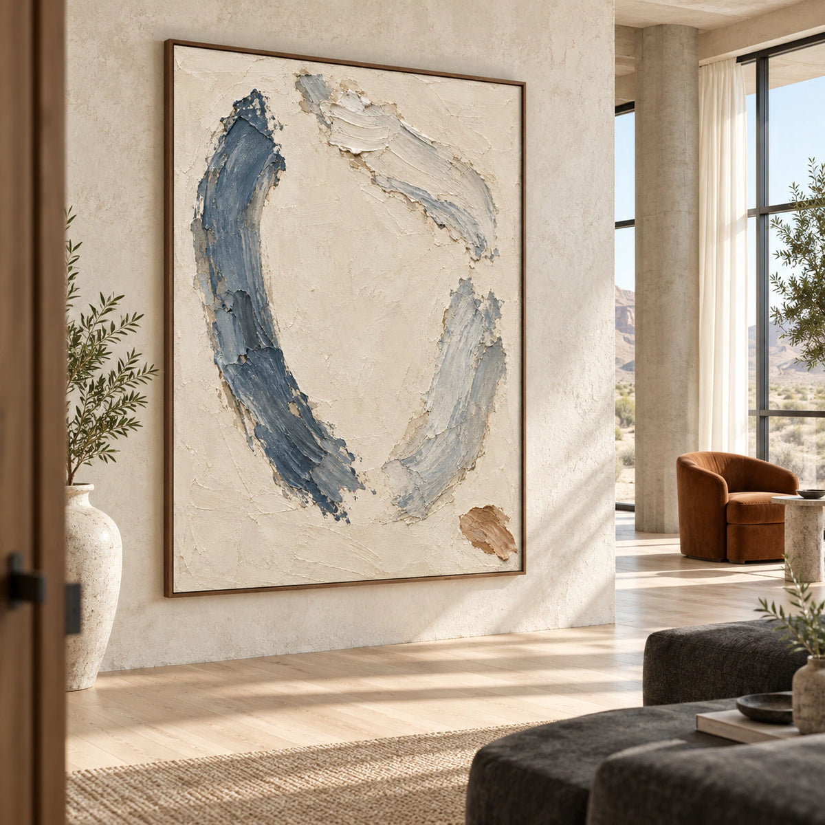 Cinder-Arc displayed prominently in an expansive sunlit loft hospitality interior.