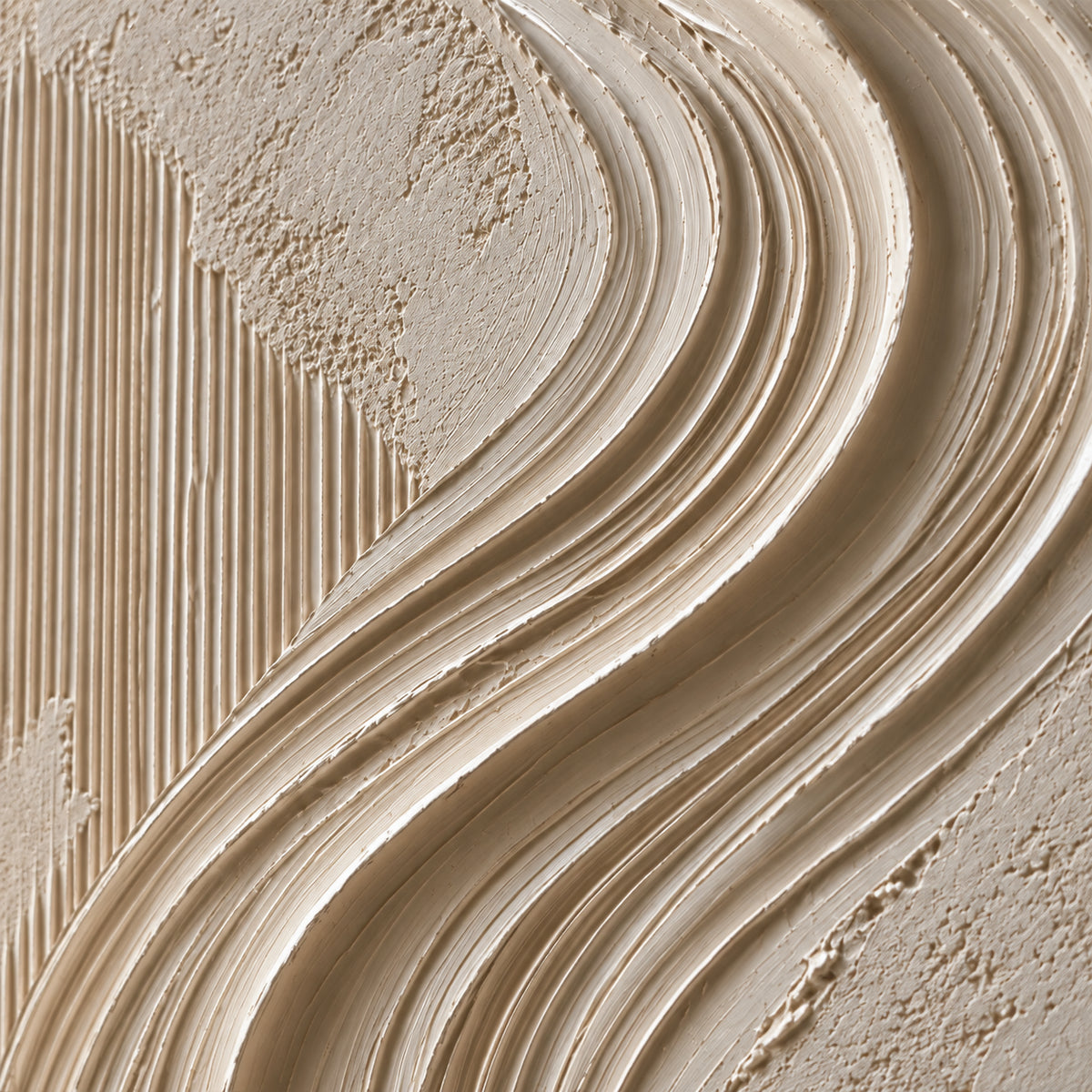 Contour-Drift oil painting brushwork and impasto detail photographed from an oblique side angle