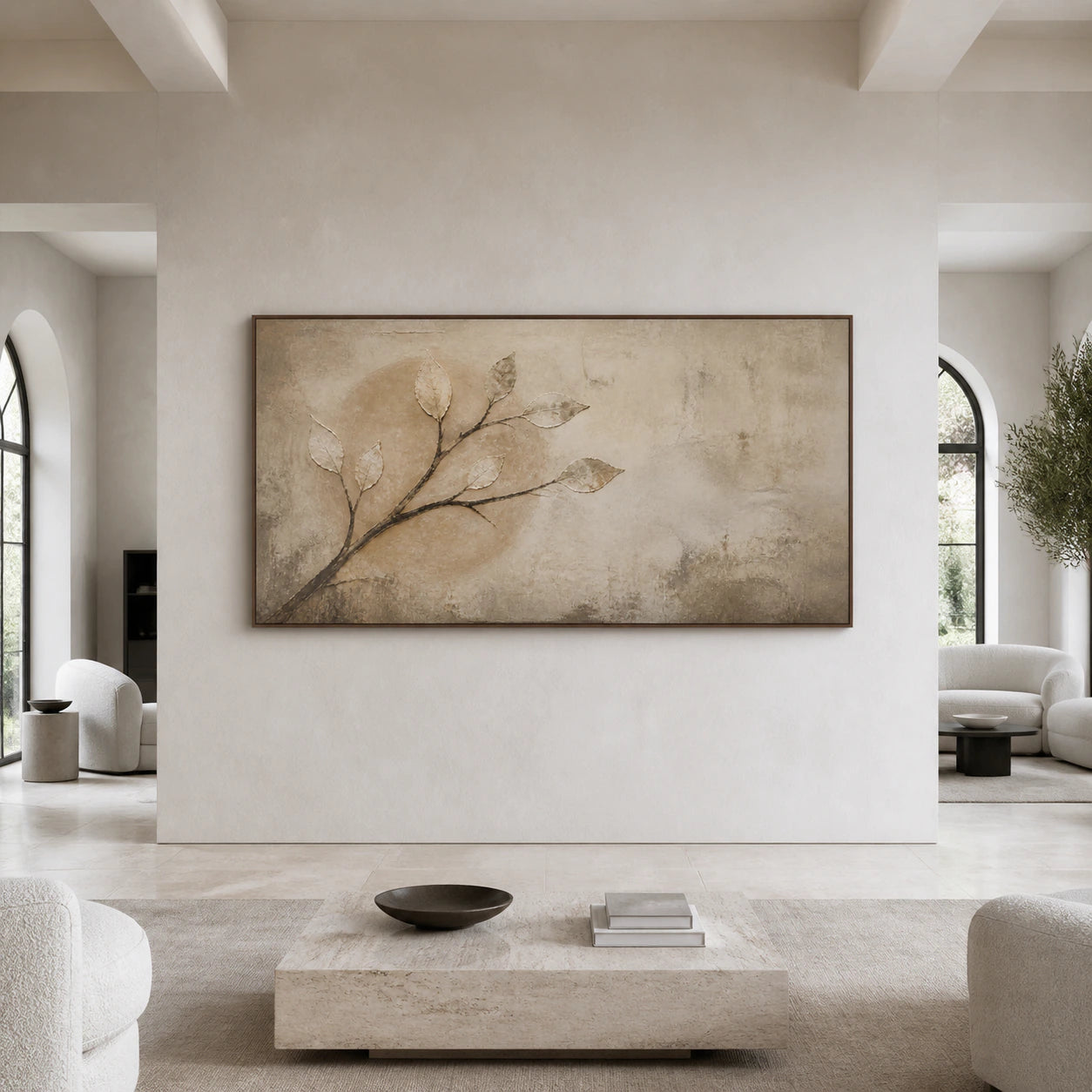 Earthen-Canopy displayed at large scale on a bright gallery wall in an expansive room.