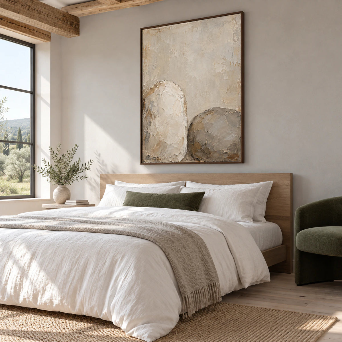 Earthen-Embrace in a quiet, softly lit bedroom with natural textures.