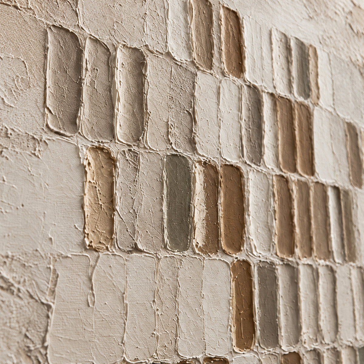 Earthen-Index oil painting brushwork and impasto detail photographed from an oblique side angle