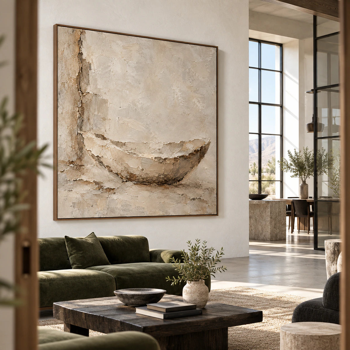 Earthen-Vessel featured in an open, daylight-filled hospitality loft.