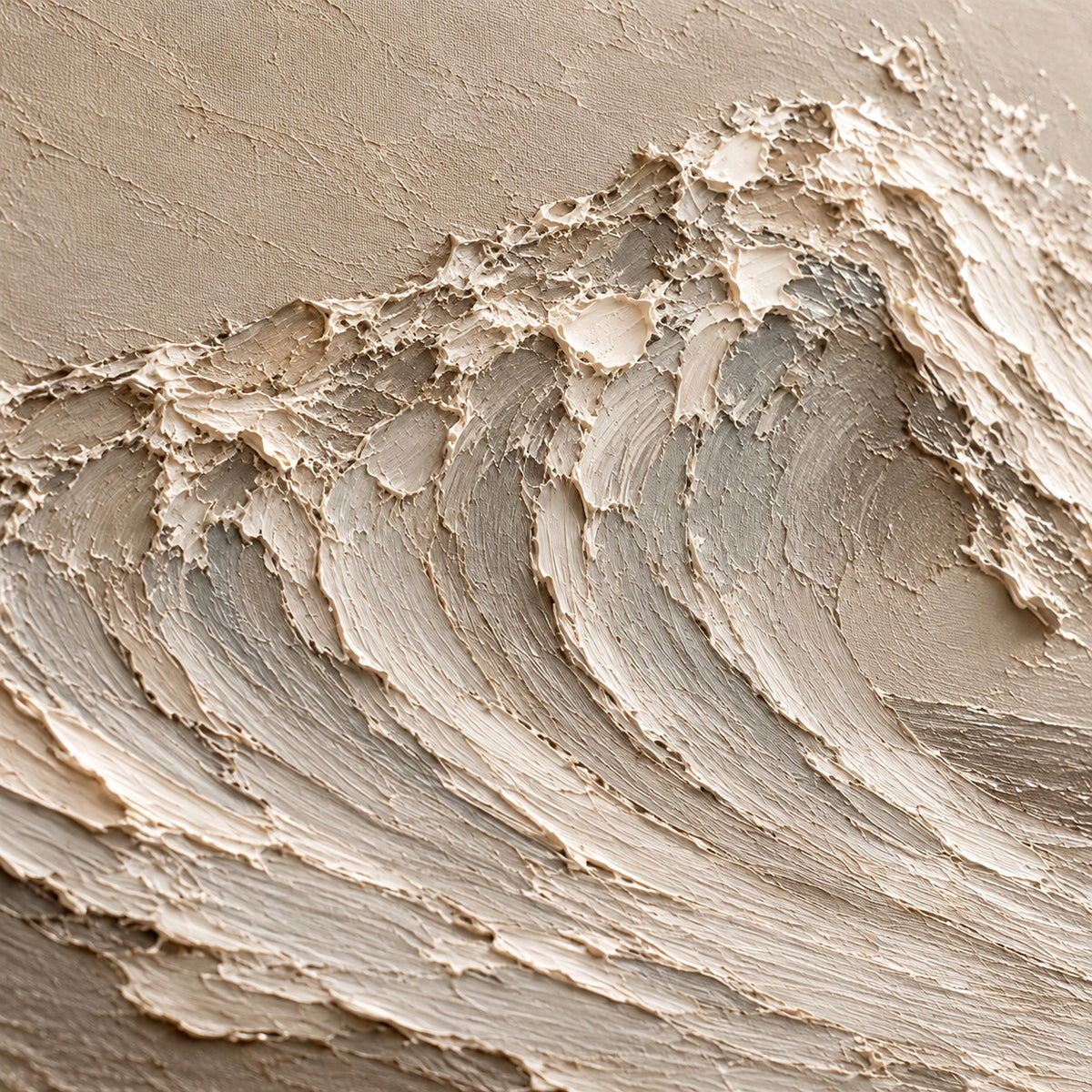 Ebb-Contour oil painting brushwork and impasto detail photographed from an oblique side angle