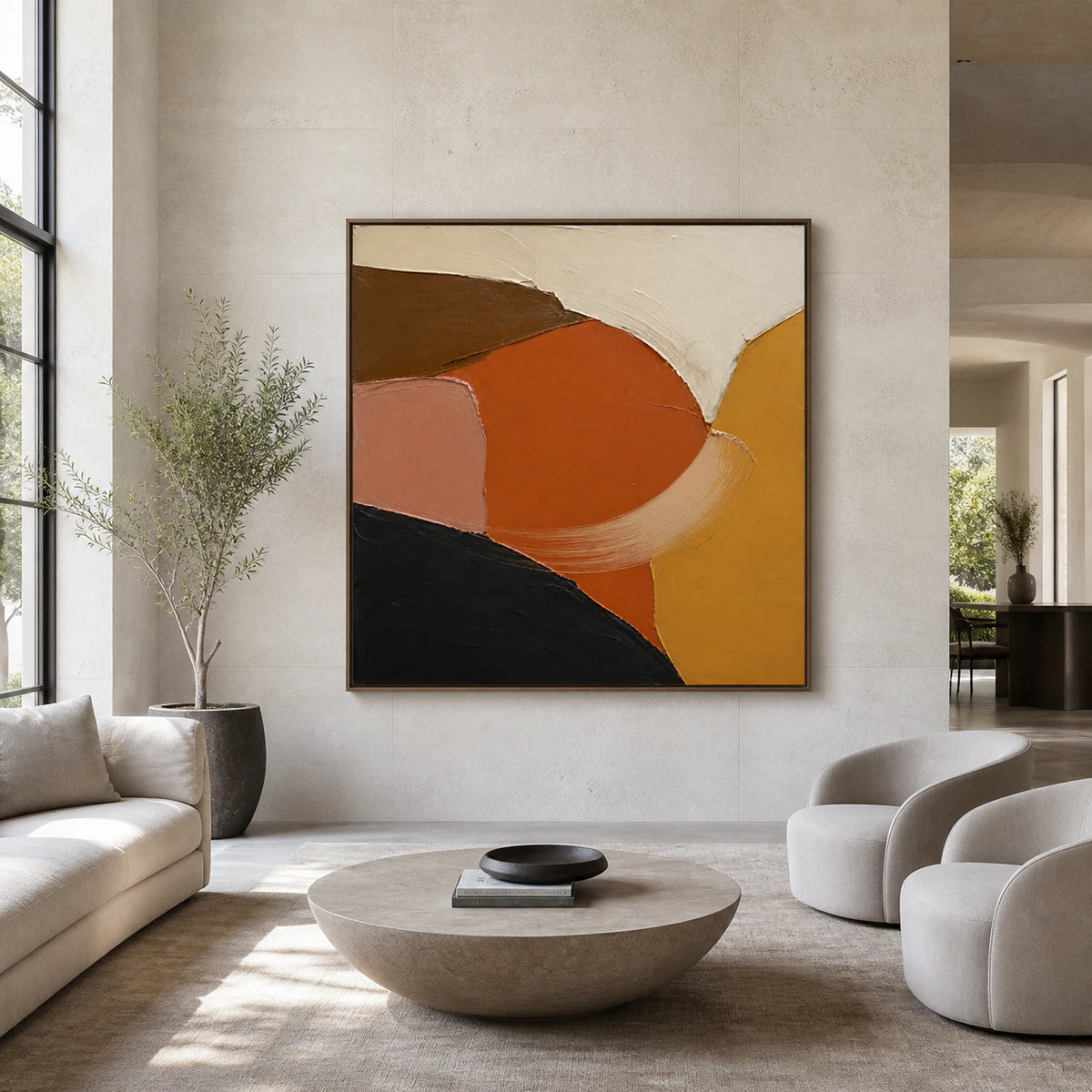Ember-Contour displayed at large scale in a bright architectural living space.