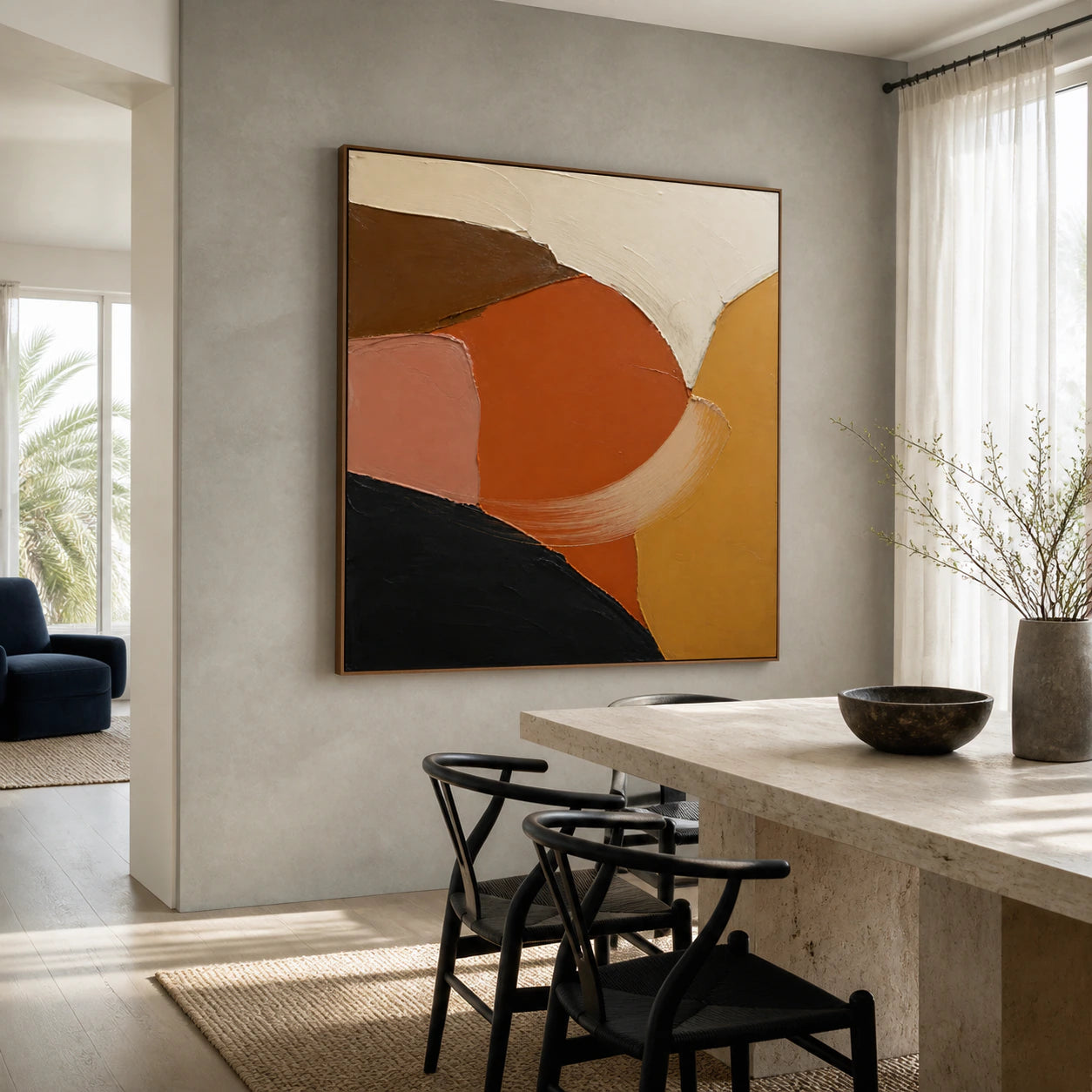 Ember-Contour displayed prominently in a refined daylight-filled dining room.