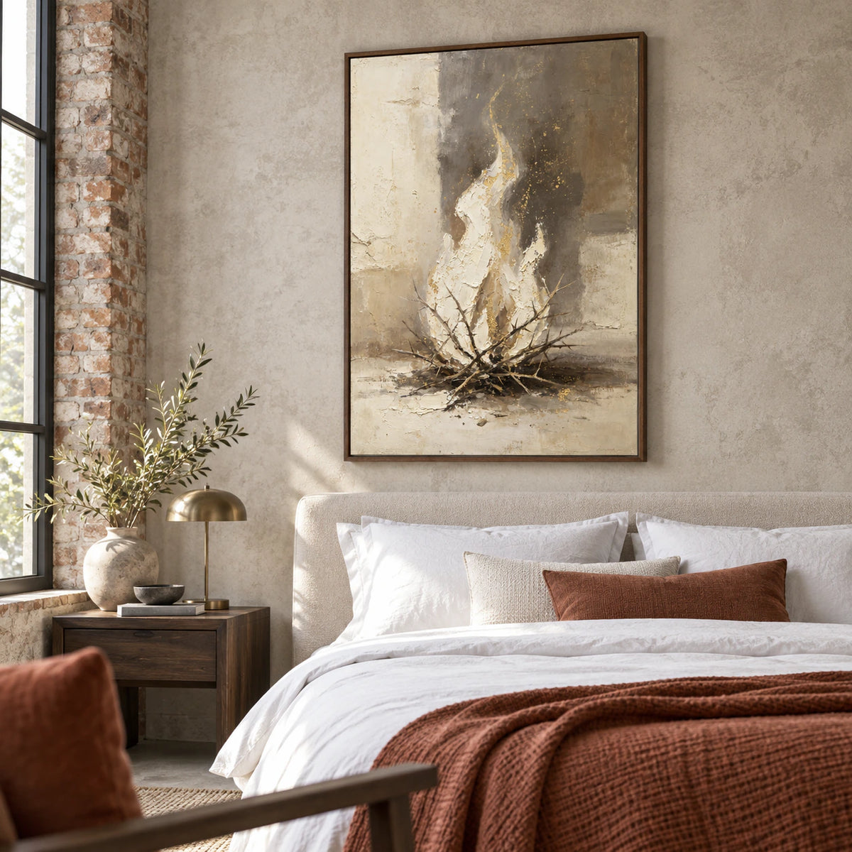 Ember-Shelter above a quiet bedroom setting in soft natural daylight.