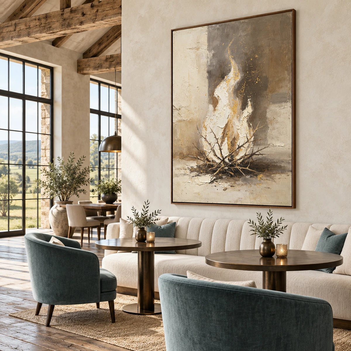 Ember-Shelter featured at large scale in an expansive loft hospitality interior.