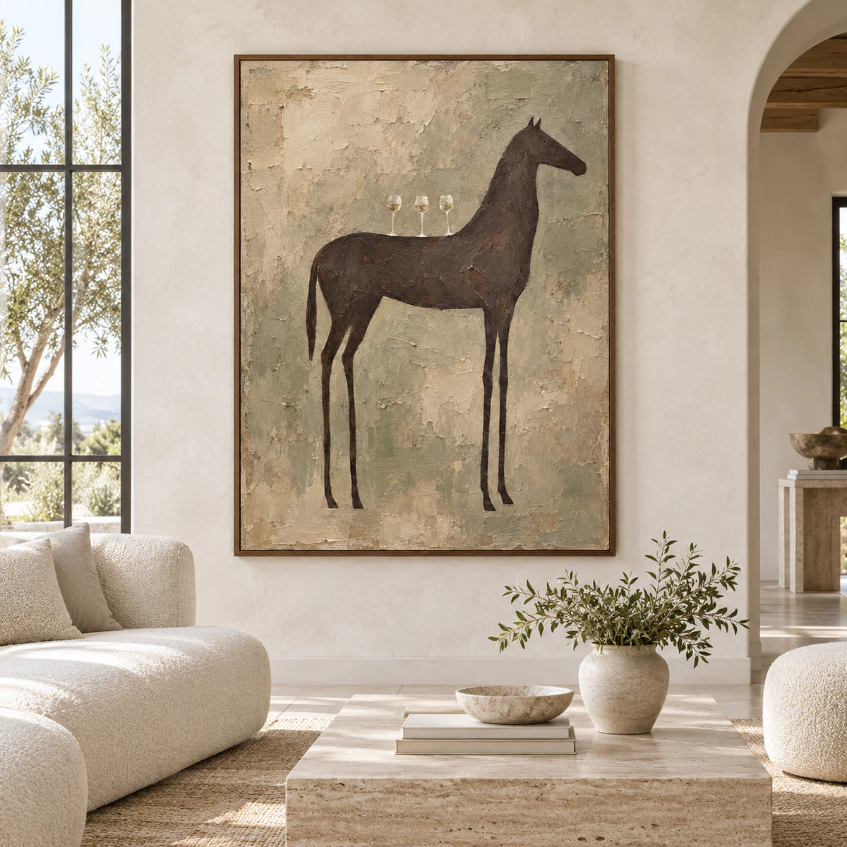 Equine-Interlude displayed at large scale in a bright architectural living space.