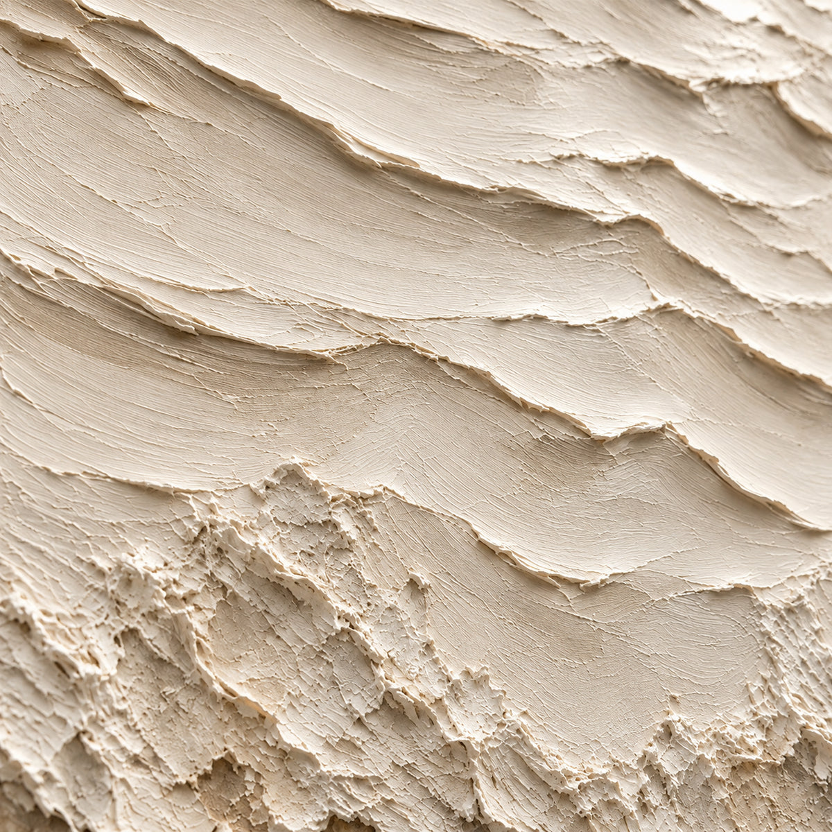 Eroded-Contours oil painting brushwork and impasto detail photographed from an oblique side angle