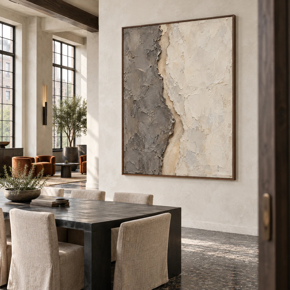 Fissure-Quiet presented prominently in an expansive daylight loft interior.