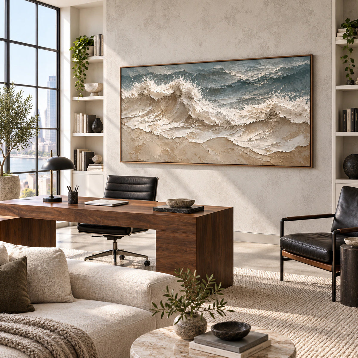 Foam-Current in an airy reading and home office space.