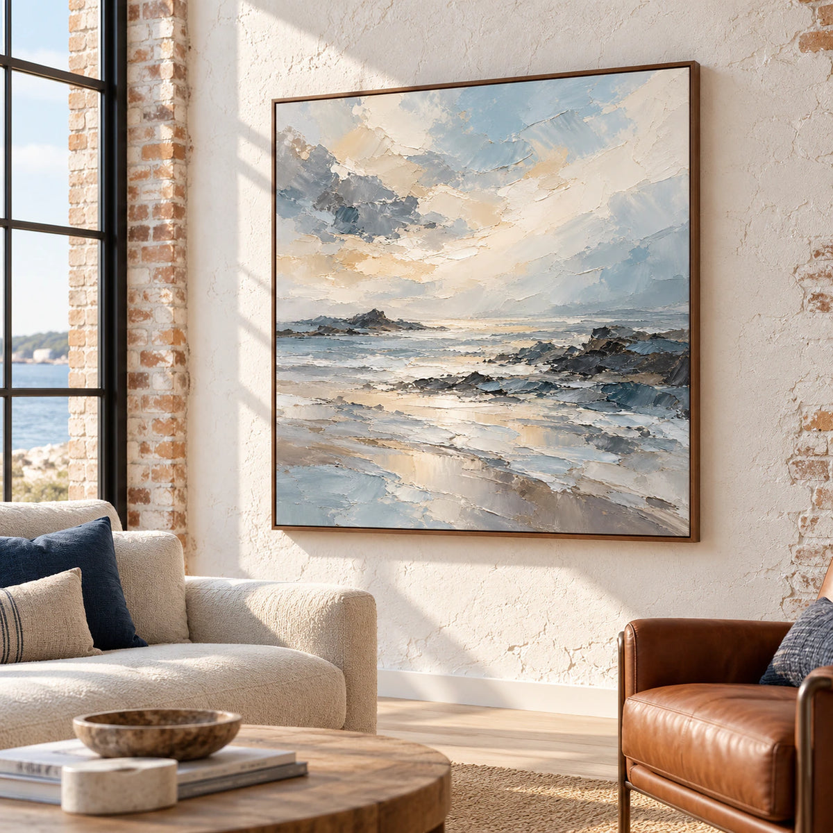 Foam-Ledger commands a spacious loft interior with high windows, restrained furnishings and daylight.