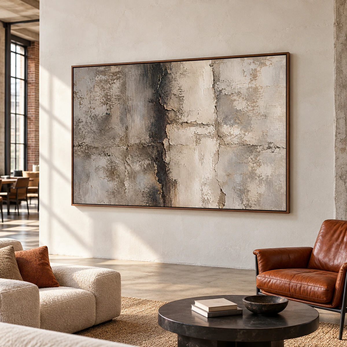 Fracture-Tablet presented as a focal point in an expansive loft interior.