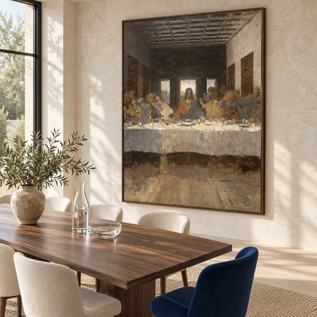 Gathered-Vigil above a refined dining setting in natural daylight.