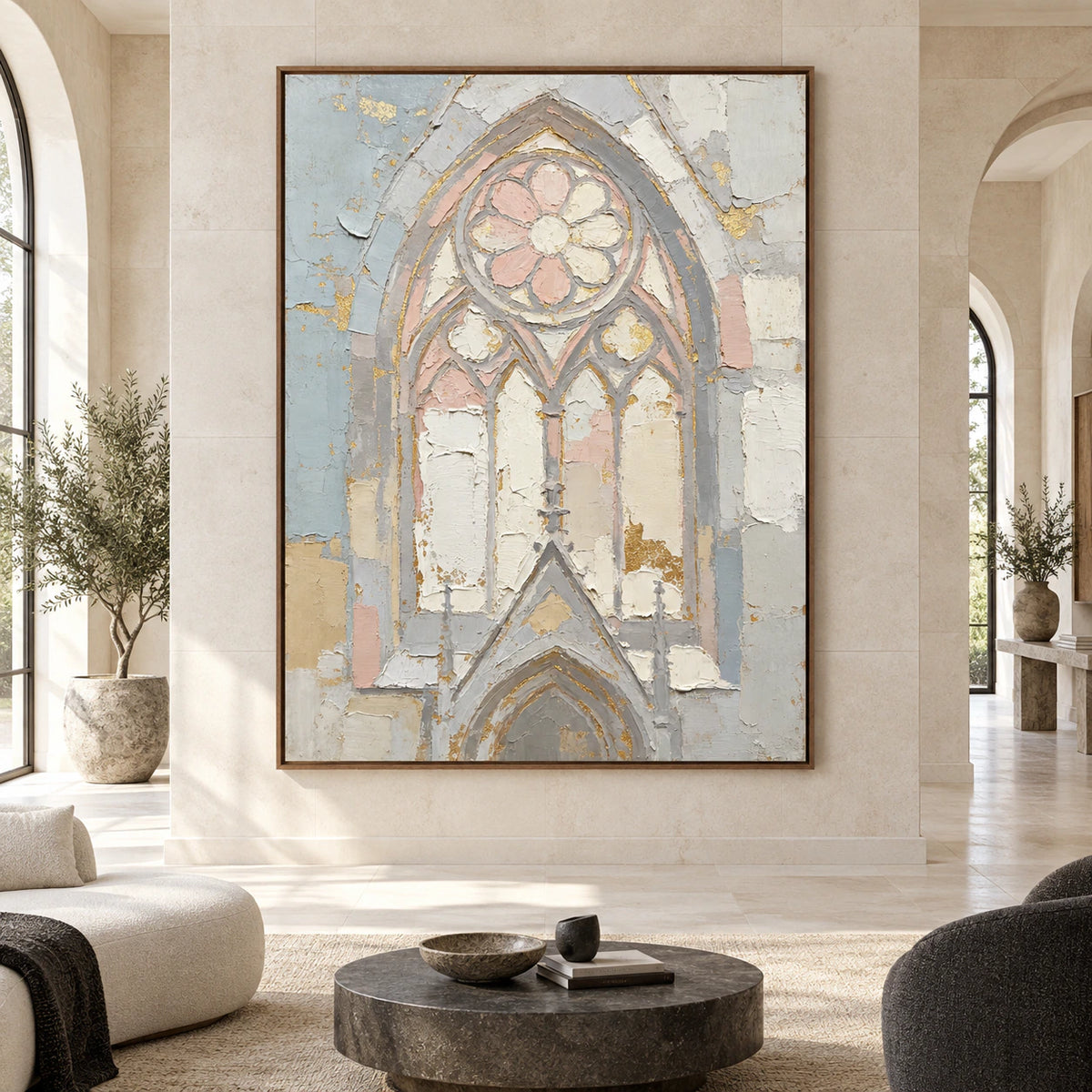Gilded-Arch displayed at large scale in a bright architectural living space.
