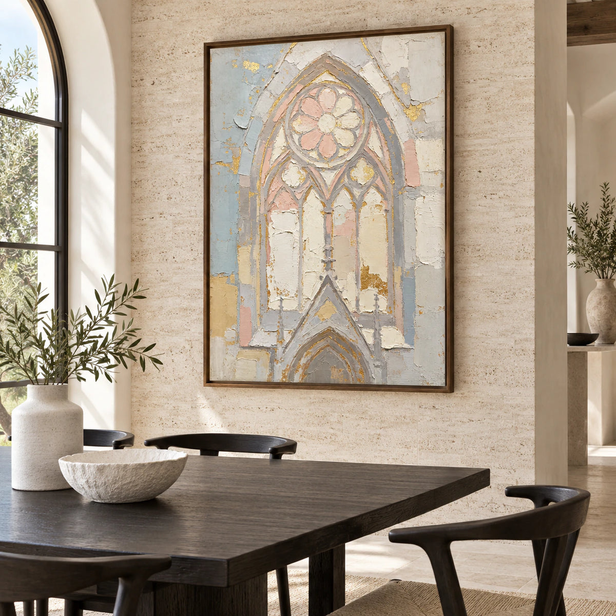 Gilded-Arch displayed above a refined dining setting in natural daylight.