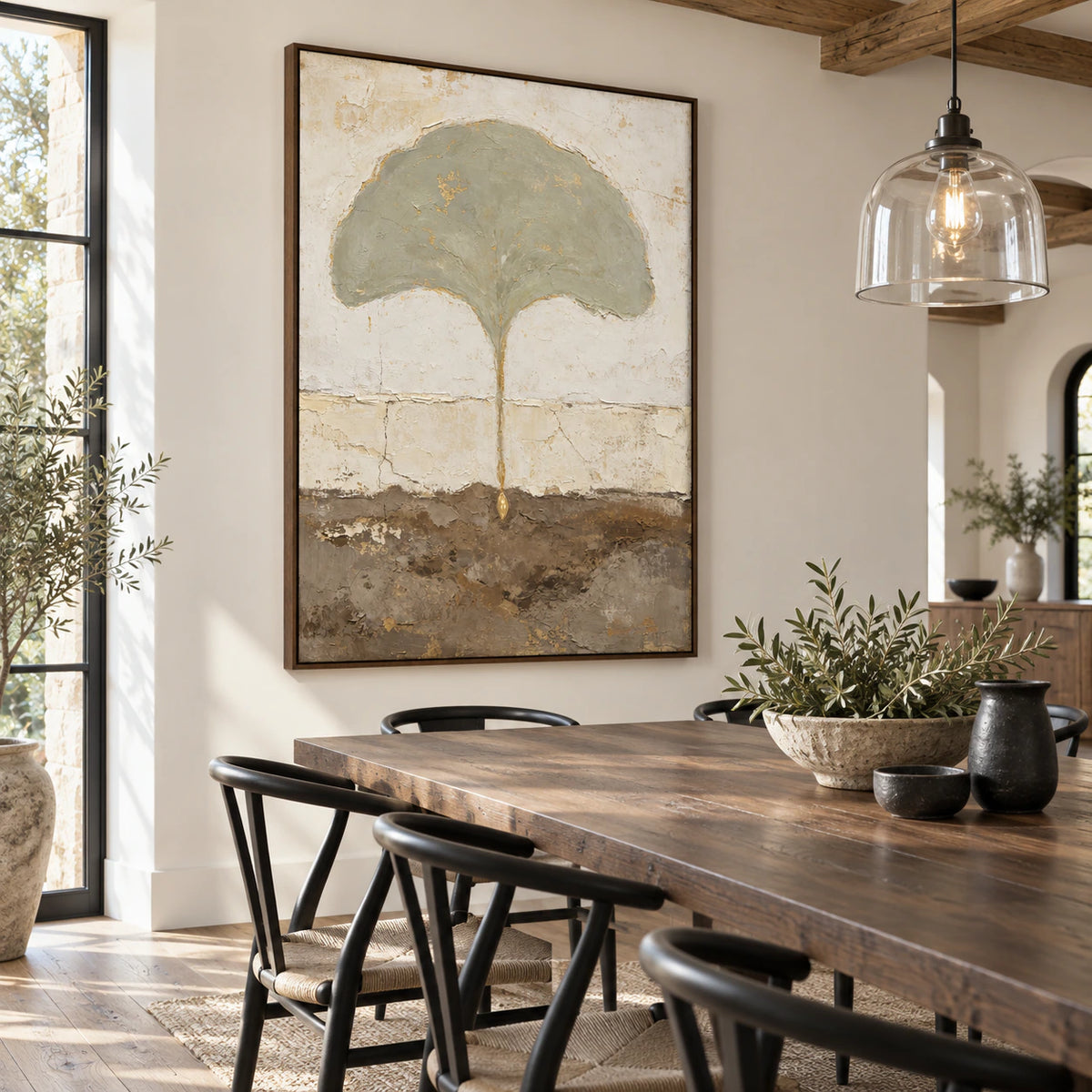 Gilded-Canopy displayed above a refined dining setting in natural daylight.