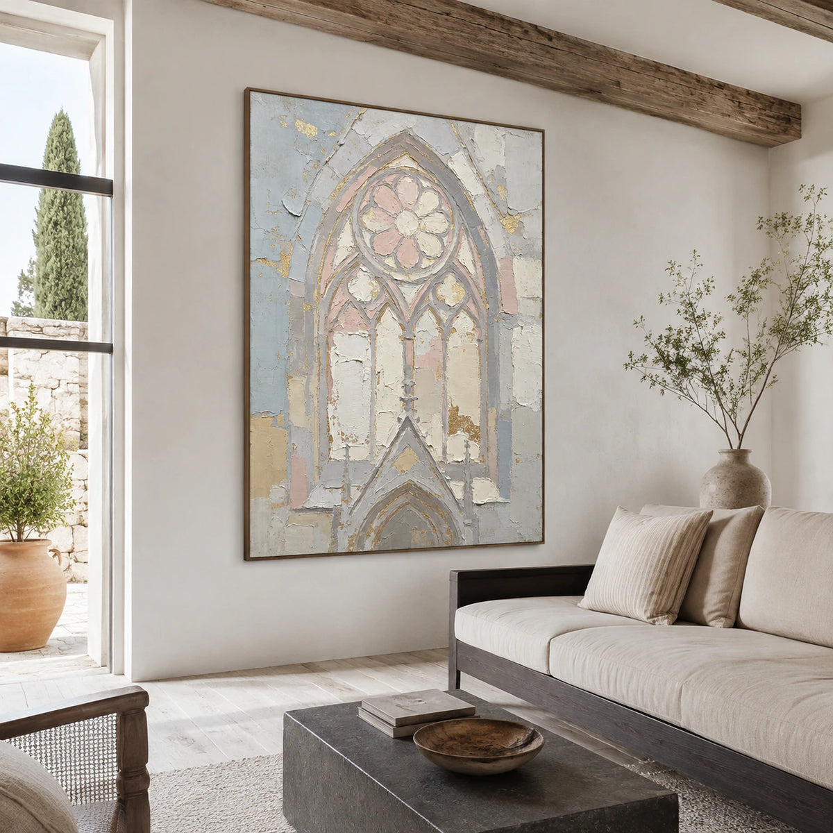 Gilded-Tracery displayed prominently in a bright contemporary living room.