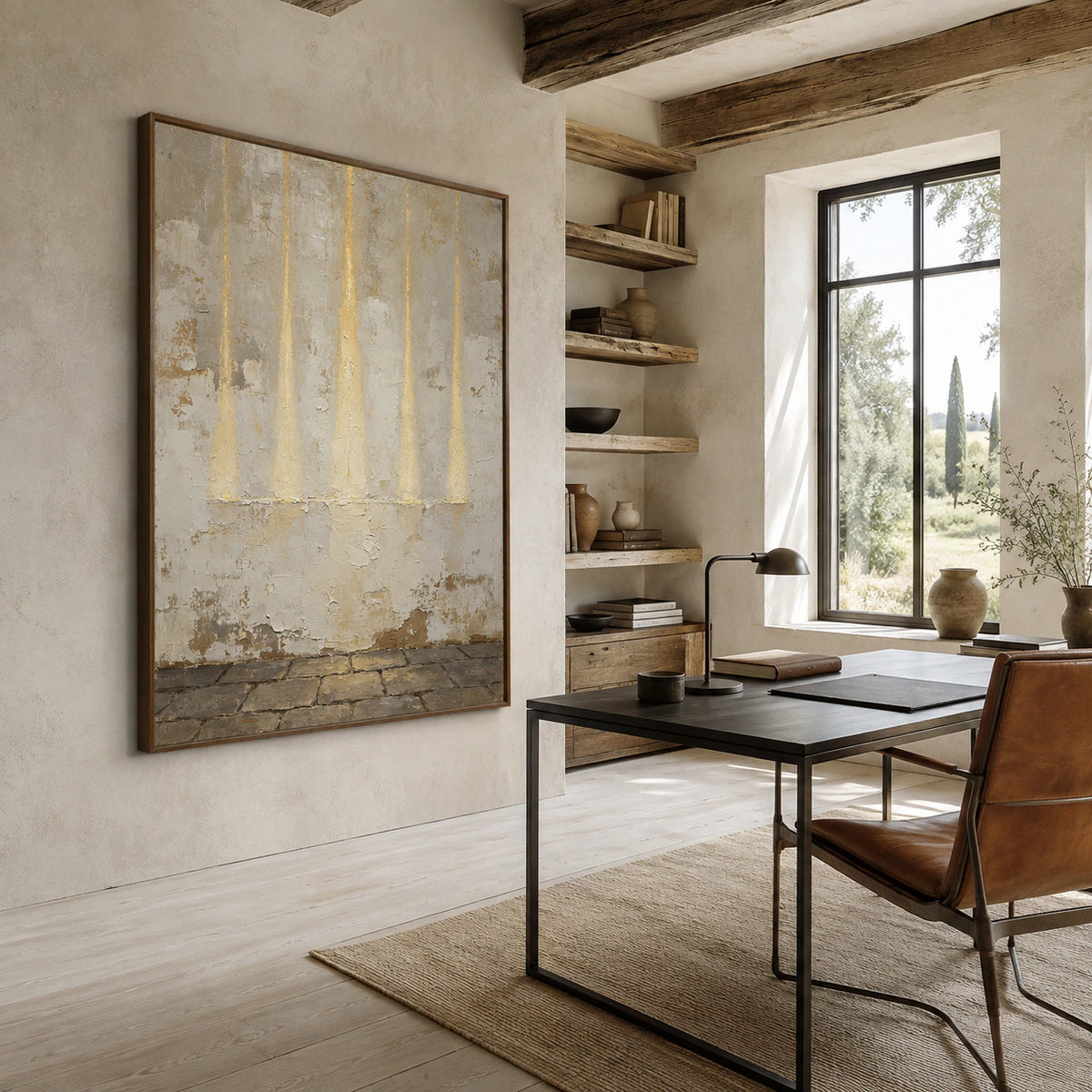 Gilded-Weather in an airy home office with natural daylight.