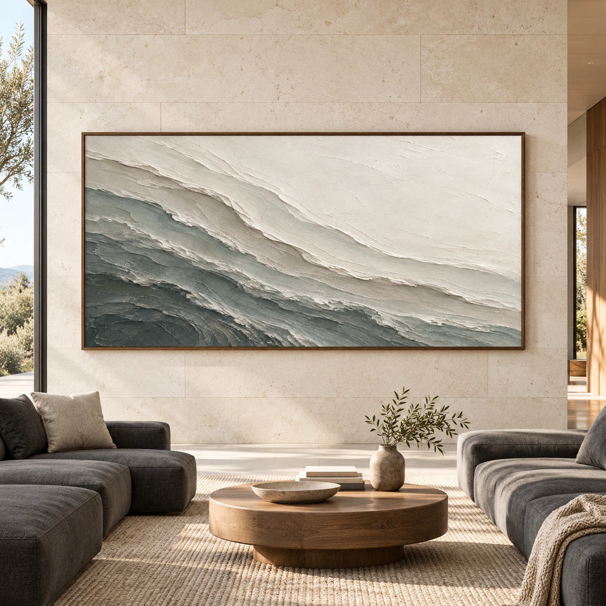 Glacial-Contour displayed at large scale on a straight-on gallery wall.