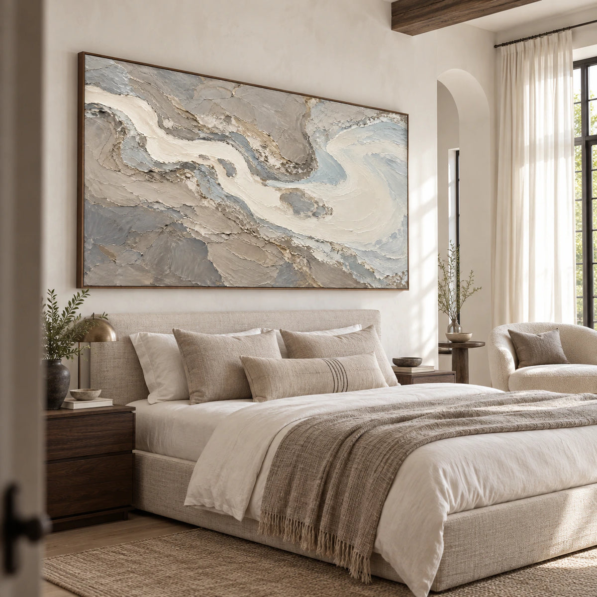 Glacial-Current displayed prominently in a quiet, naturally lit bedroom.