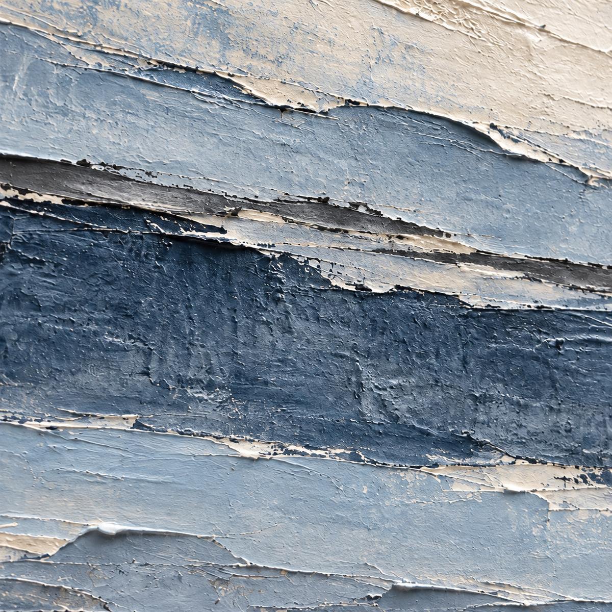 Glacier-Ledger oil painting brushwork and impasto detail photographed from an oblique side angle
