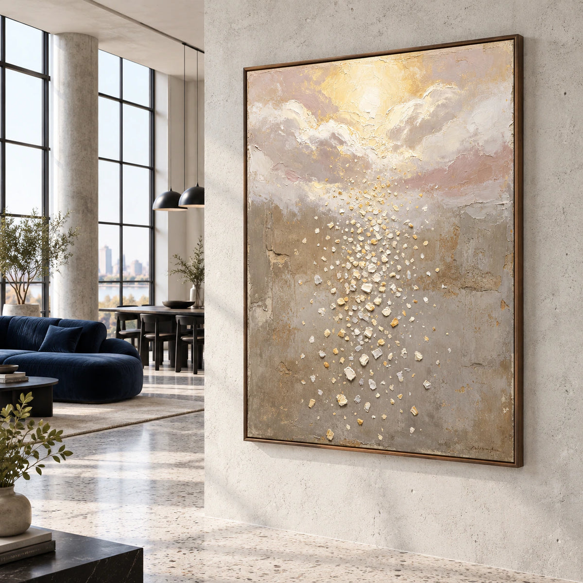 Golden-Drift featured in an expansive hospitality loft interior.