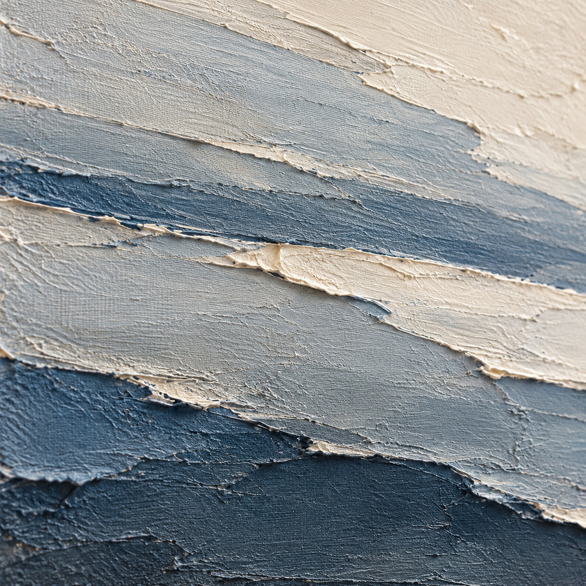Harbor-Relief oil painting brushwork and impasto detail photographed from an oblique side angle
