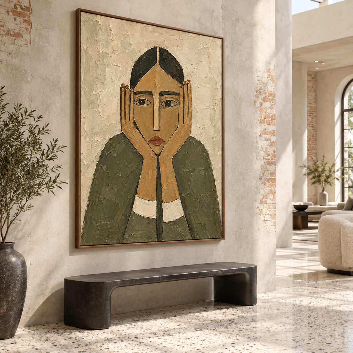 Held-Gaze at gallery scale in a bright architectural foyer.