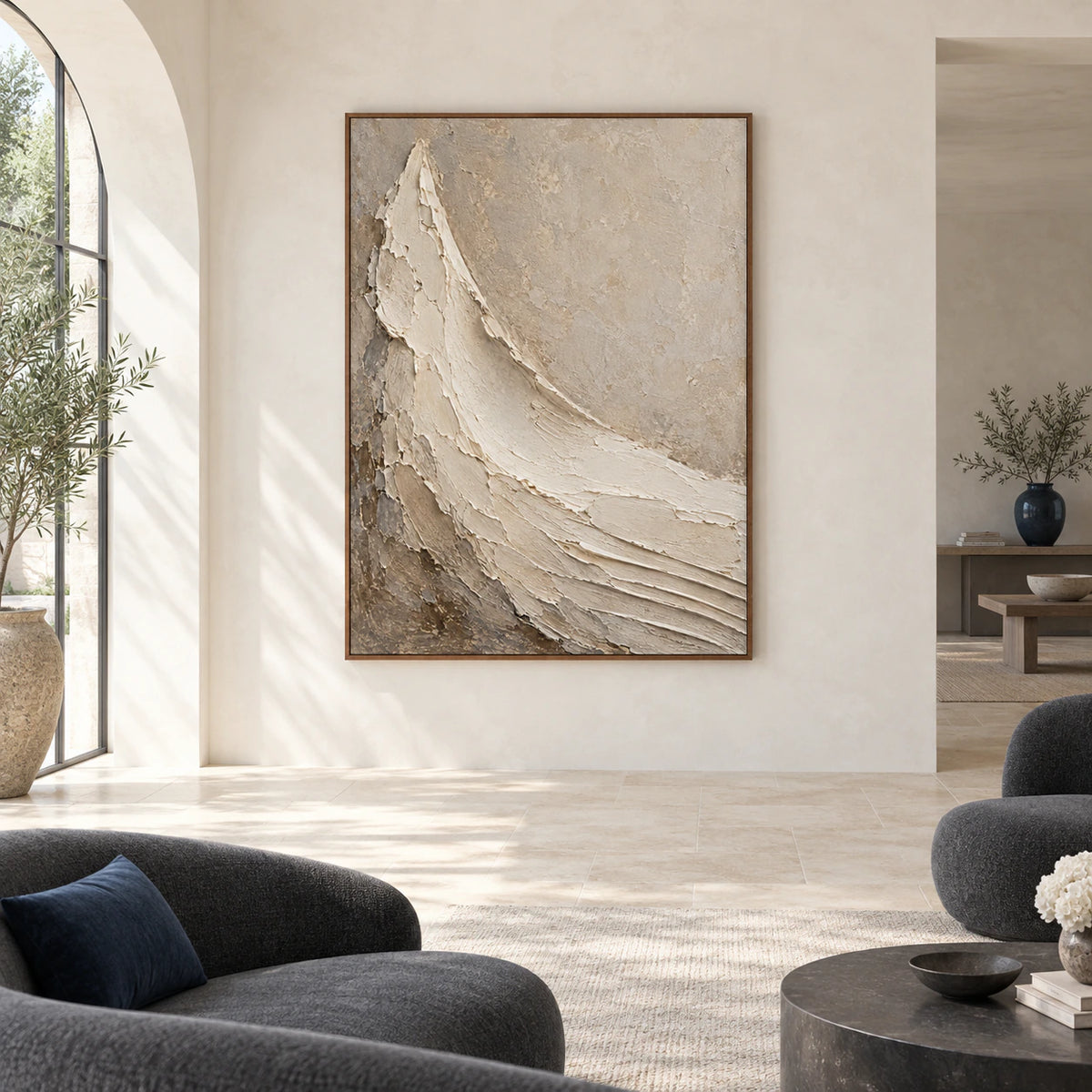 Ivory-Arc displayed at large scale in a bright, spacious interior, viewed straight on.