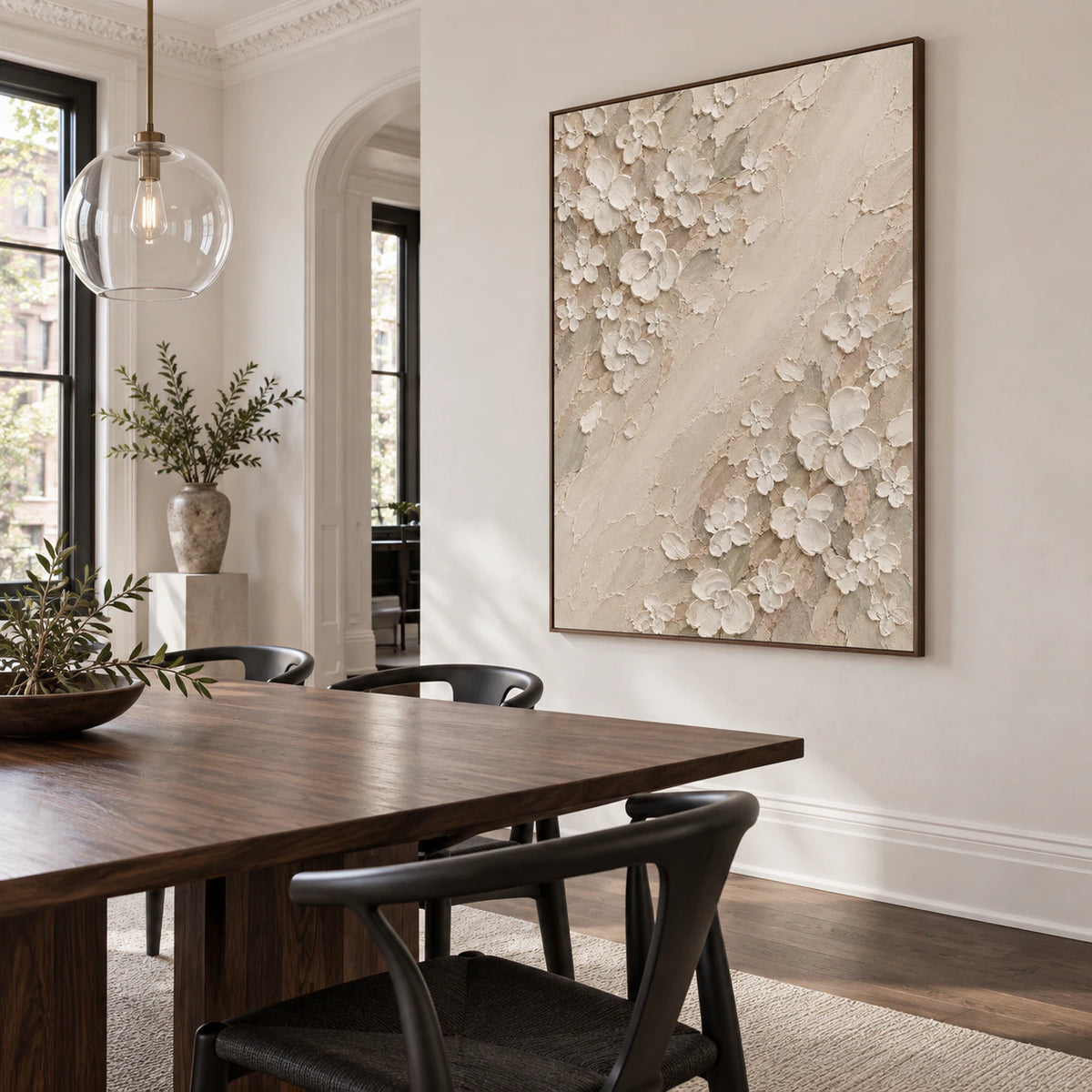 Ivory-Bloom displayed prominently in a refined daylight dining room.