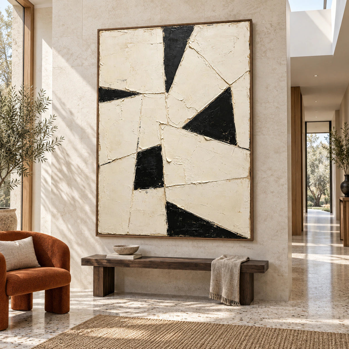 Ivory-Rift at gallery scale in a bright, architectural foyer.
