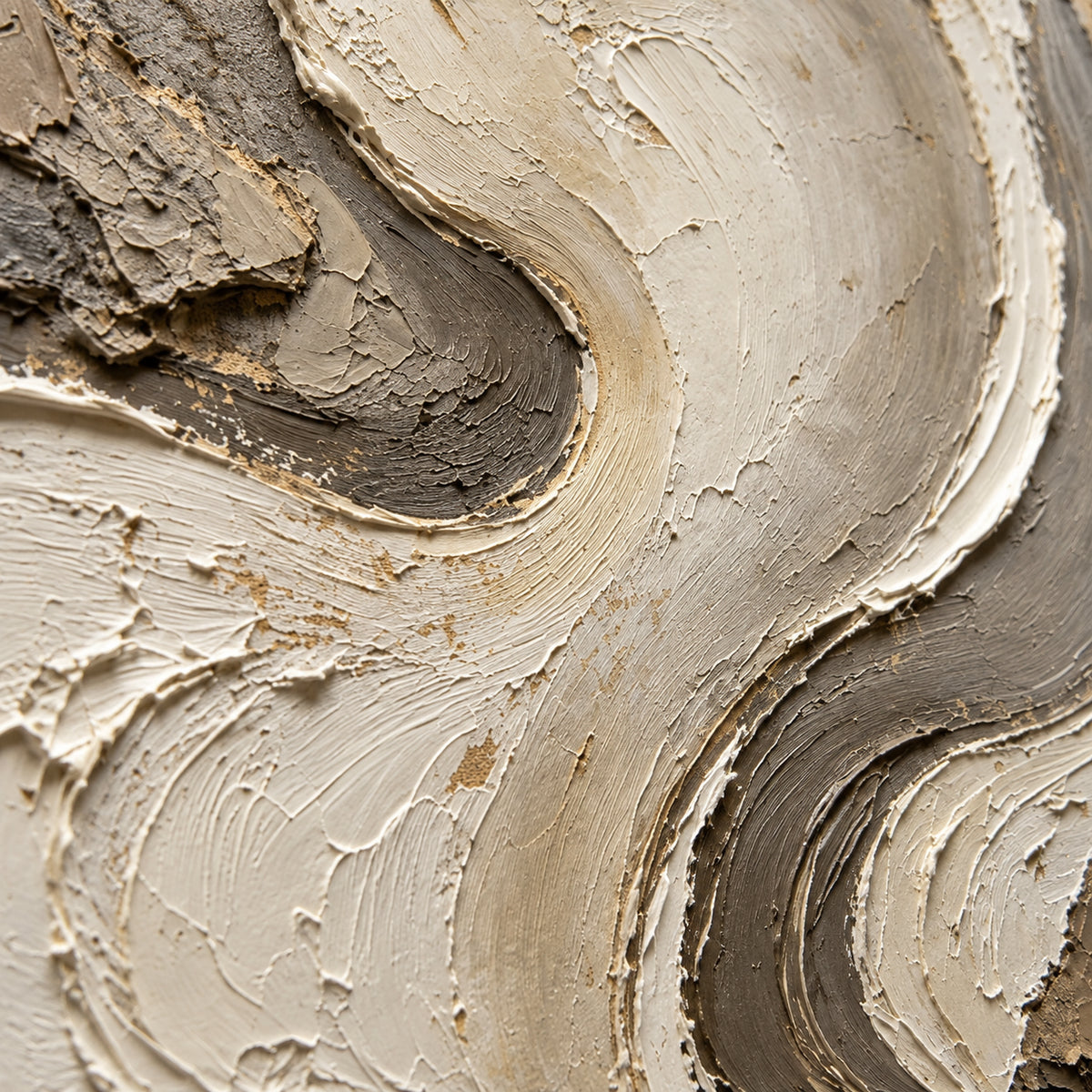 Ivory-Undertow oil painting brushwork and impasto detail photographed from an oblique side angle