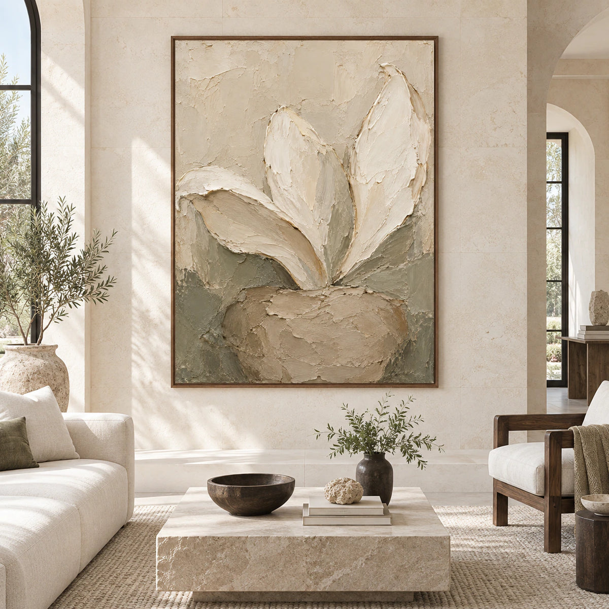 Linen-Anther displayed at large scale in a bright architectural living space.