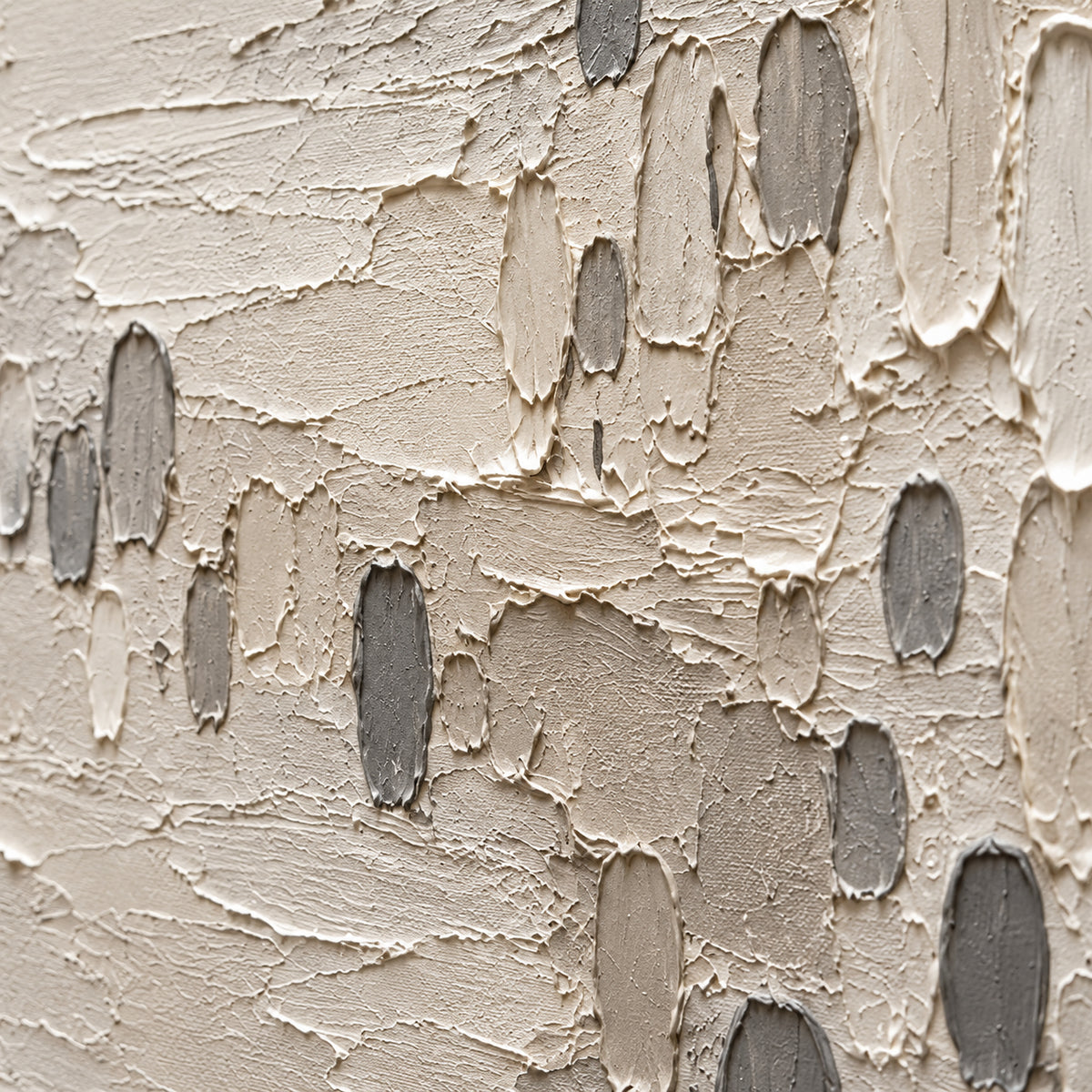 Linen-Crossing oil painting brushwork and impasto detail photographed from an oblique side angle
