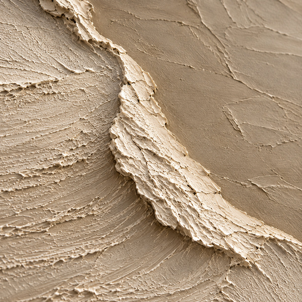 Loam-Range oil painting brushwork and impasto detail photographed from an oblique side angle