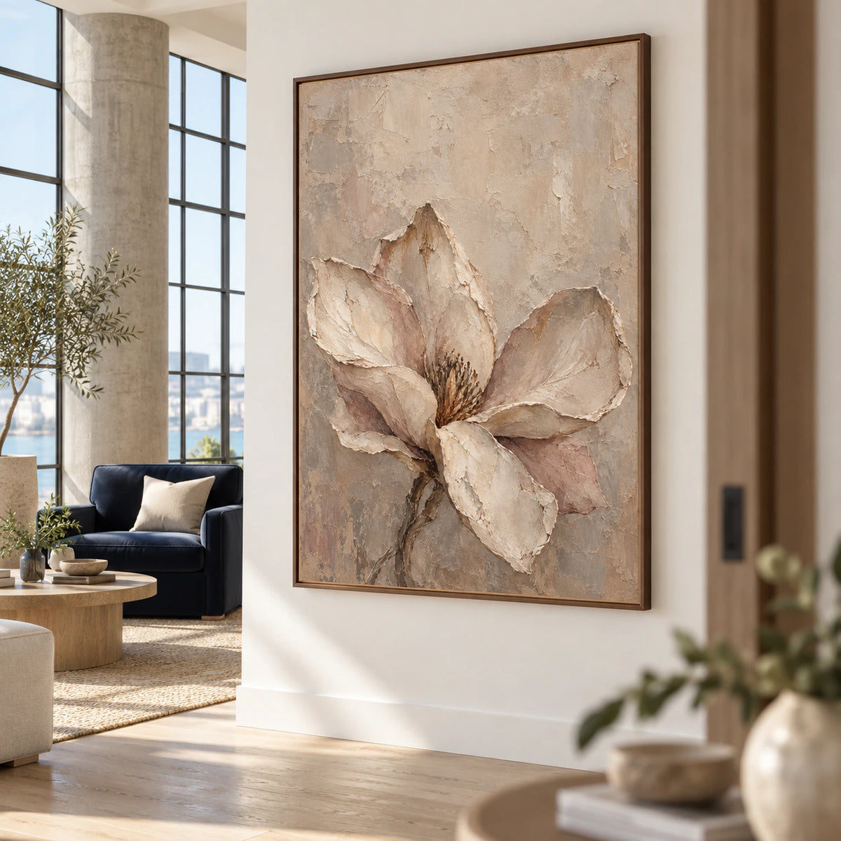 Magnolia-Relief presented prominently in a bright hospitality loft interior.
