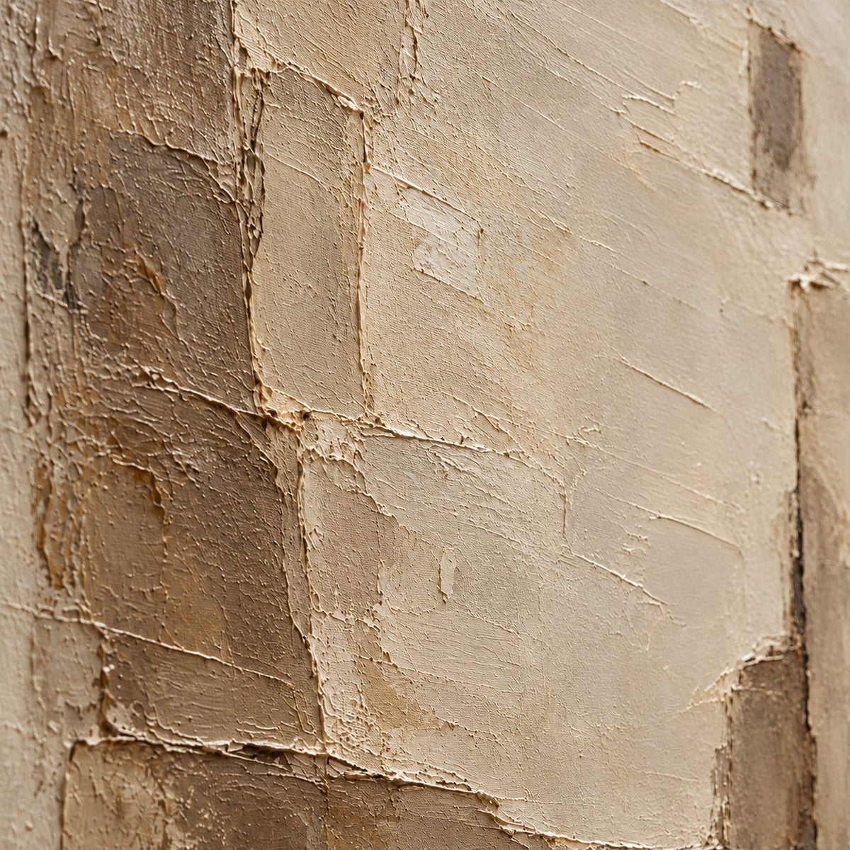 Marl-Bastion oil painting brushwork and impasto detail photographed from an oblique side angle
