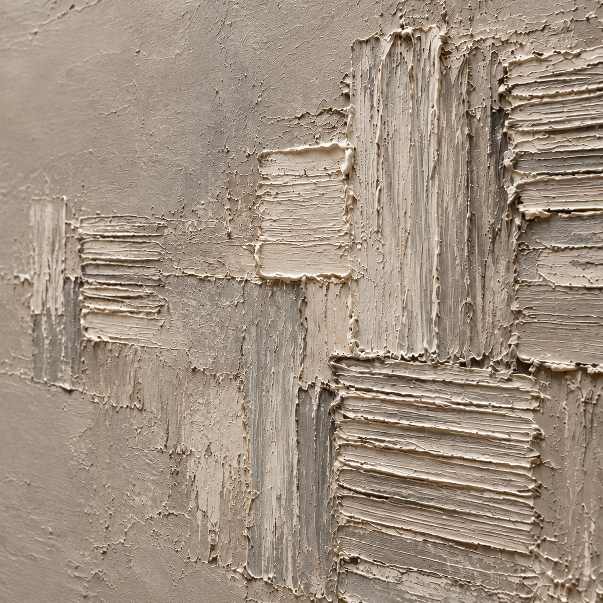 Marl-Cadence oil painting brushwork and impasto detail photographed from an oblique side angle
