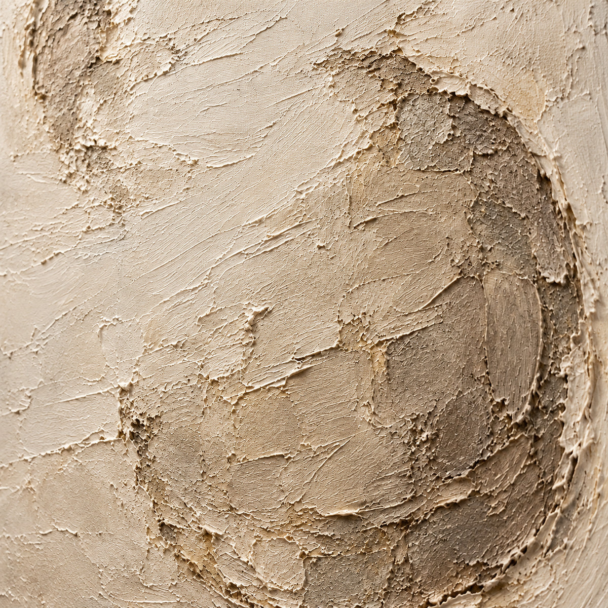Marl-Orb oil painting brushwork and impasto detail photographed from an oblique side angle