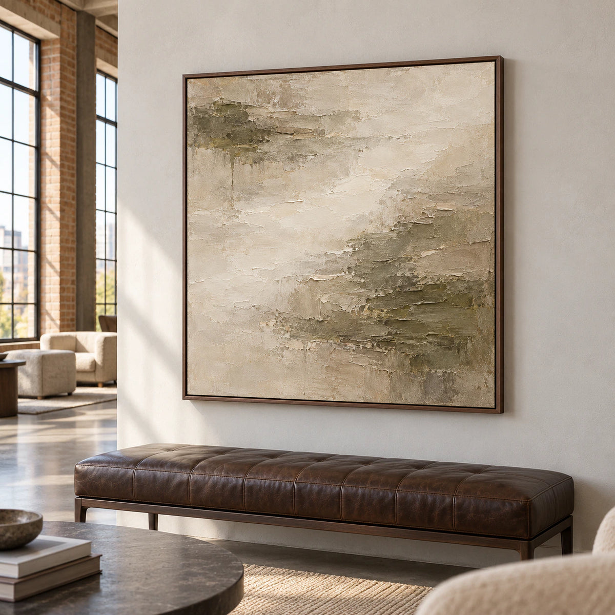 Mineral-Fold displayed prominently in an expansive loft interior with tall windows and restrained furnishings.