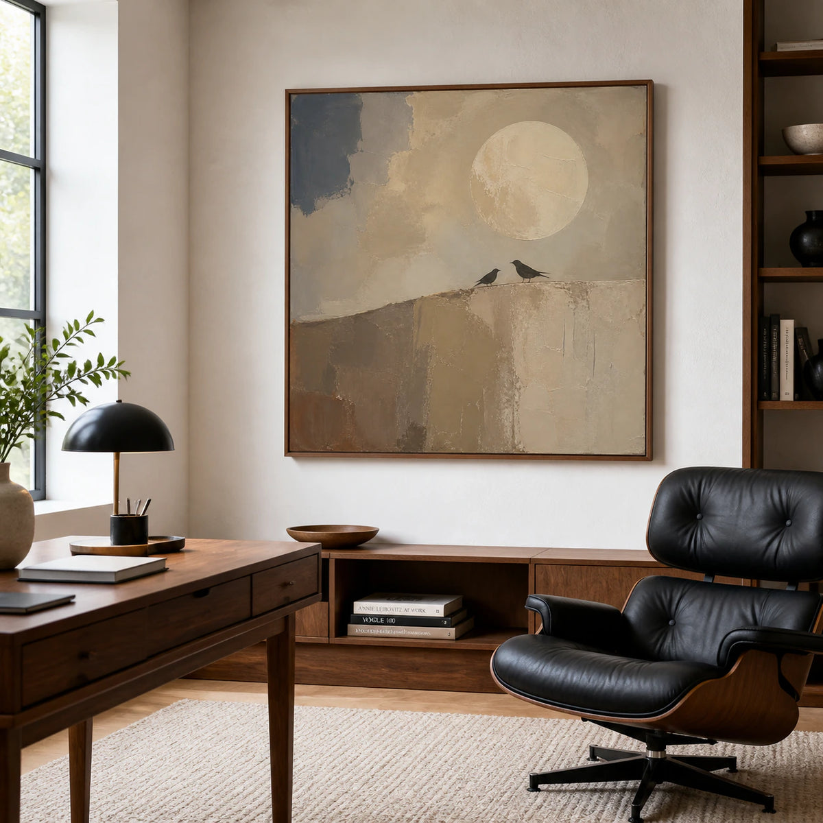 Moon-Perch displayed in an airy reading and home office space.