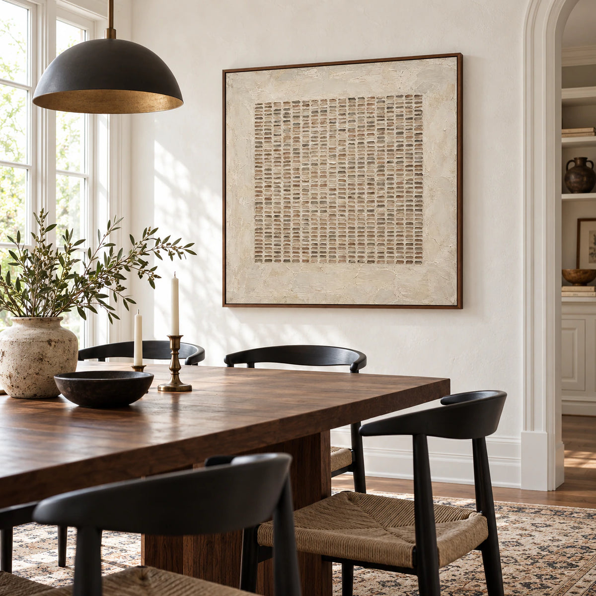 Mortar-Register displayed prominently in a refined daylight-filled dining room.