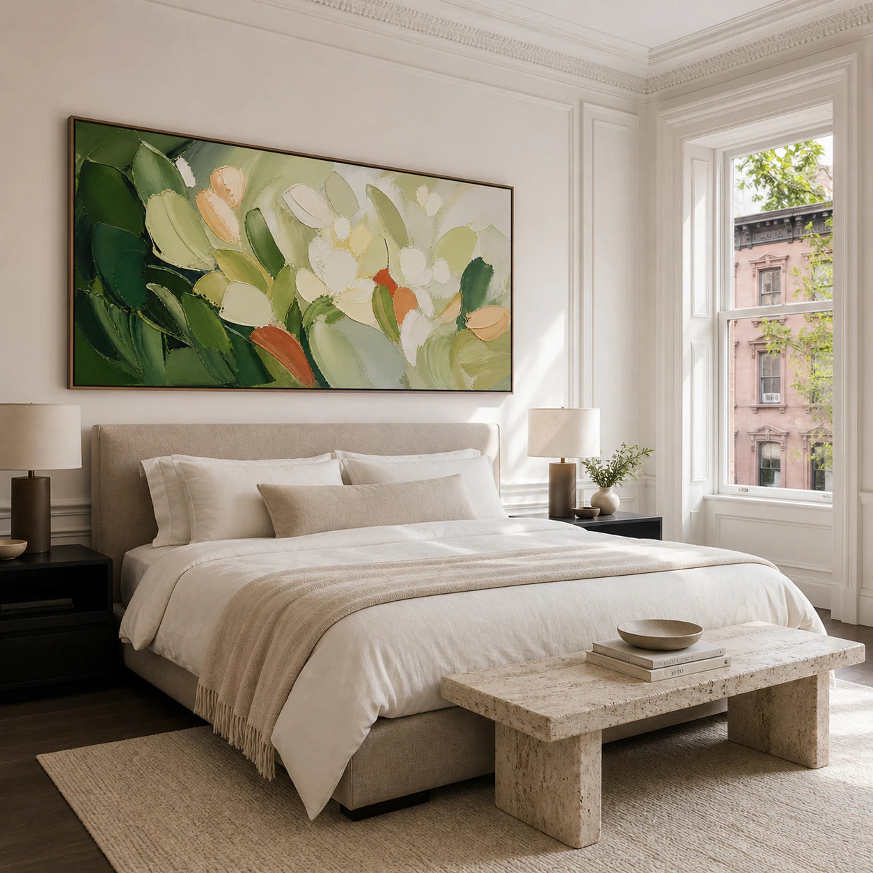 Moss-Canopy above a quiet bedroom seating area with soft natural light.